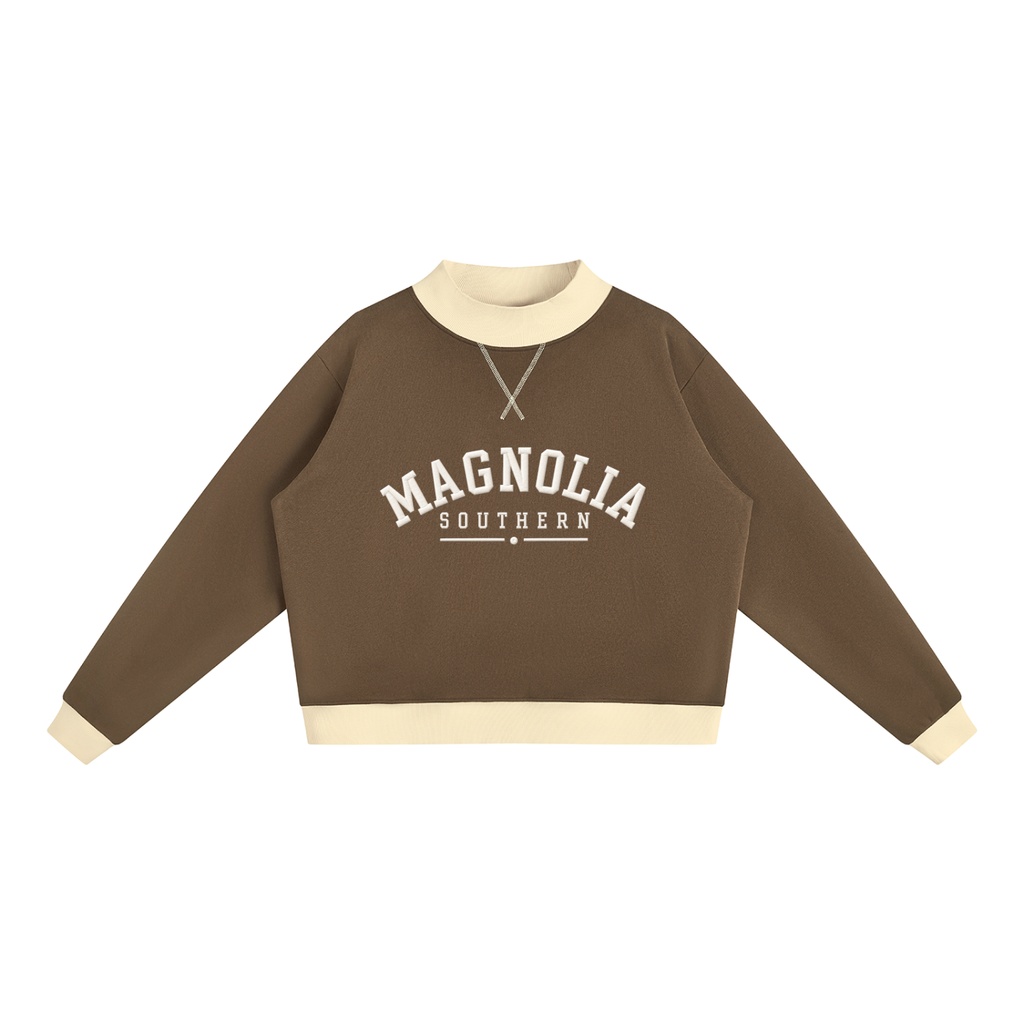 Magnolia Southern Essential Fleece Mock-Neck Crew Sweatshirt