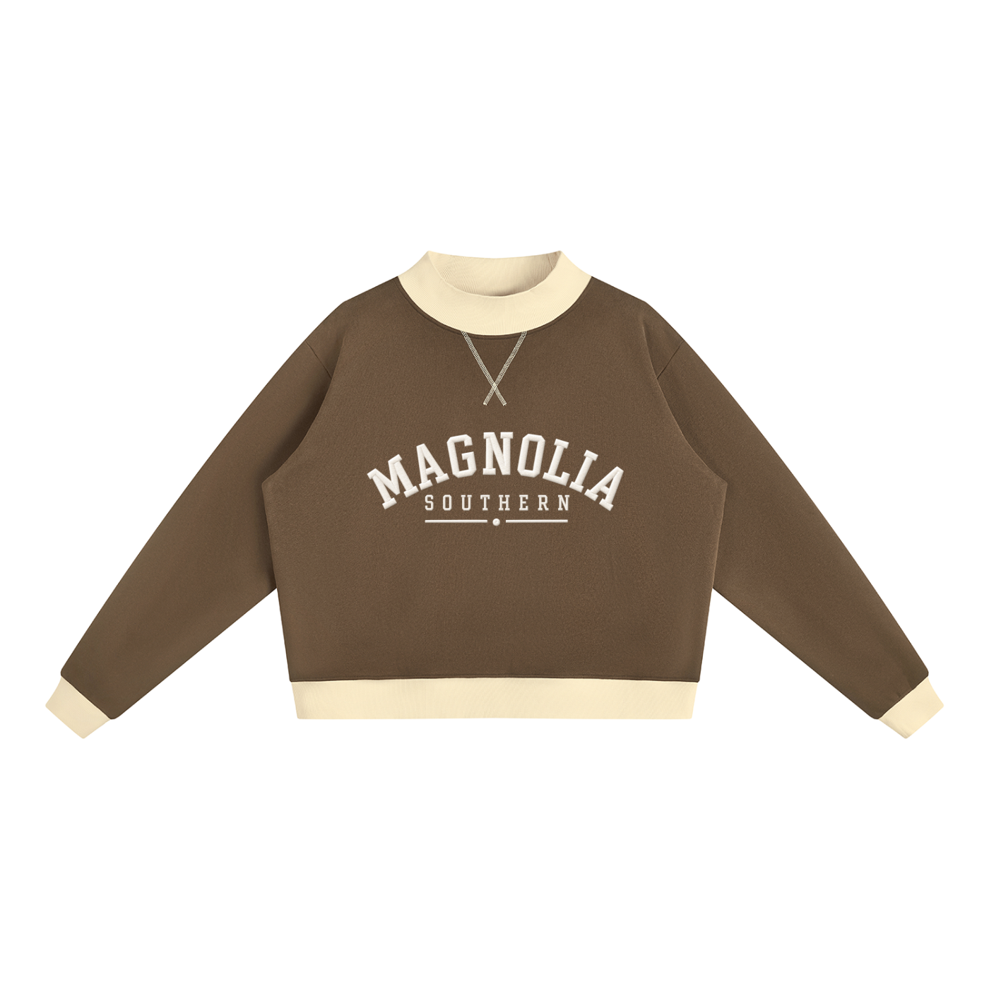 Magnolia Southern Essential Fleece Mock-Neck Crew Sweatshirt
