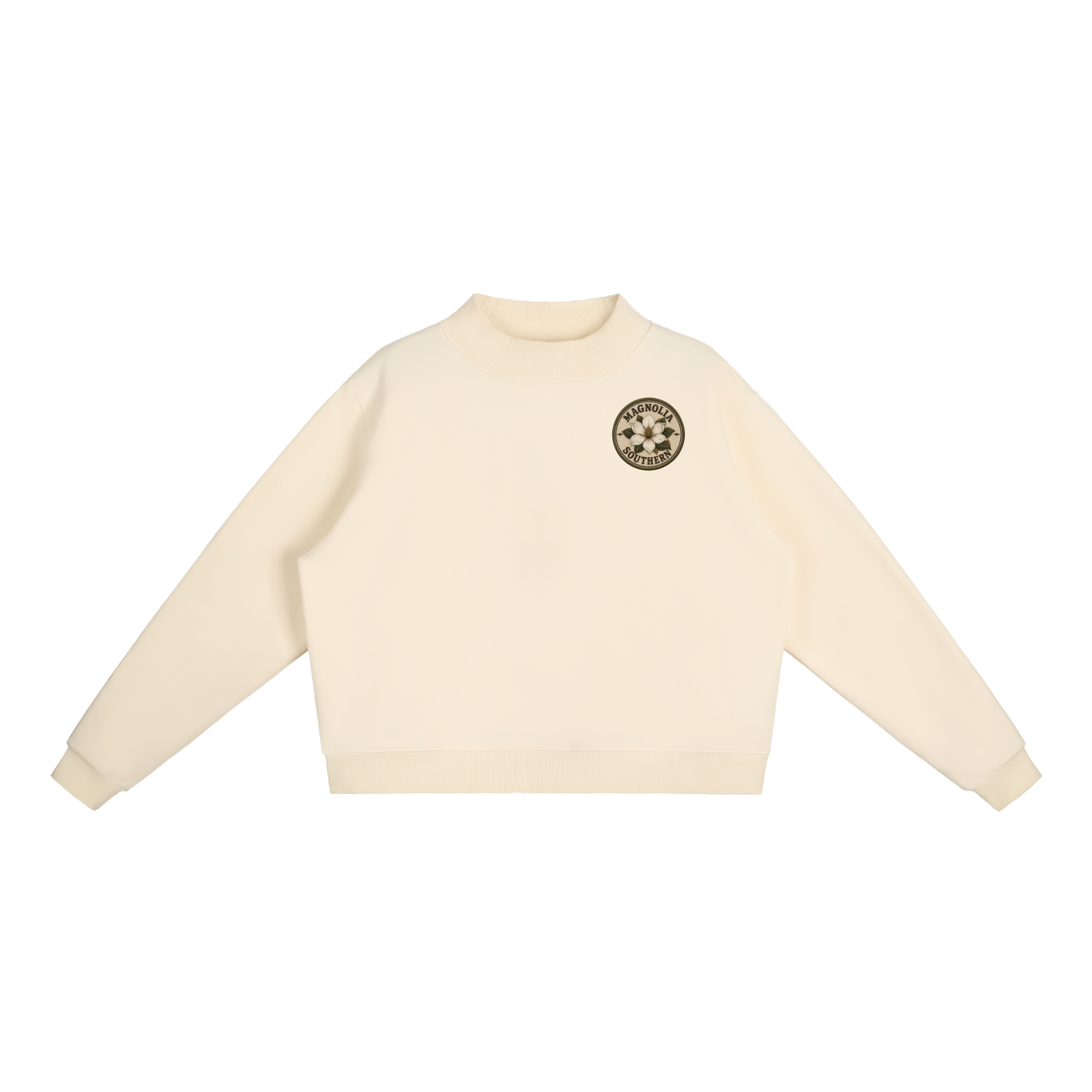 Essential Fleece Mock-Neck Crew Sweatshirt