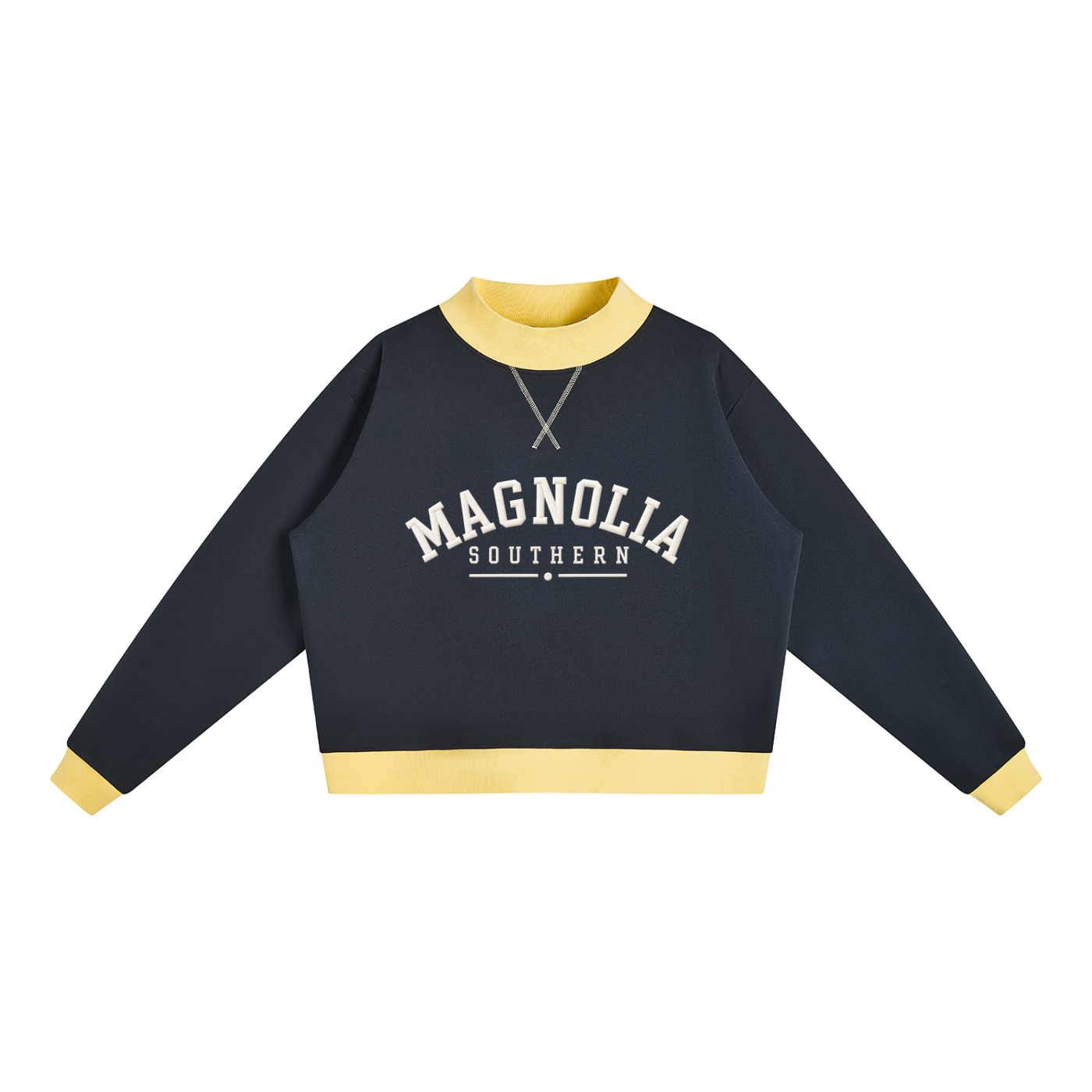 Magnolia Southern Essential Fleece Mock-Neck Crew Sweatshirt