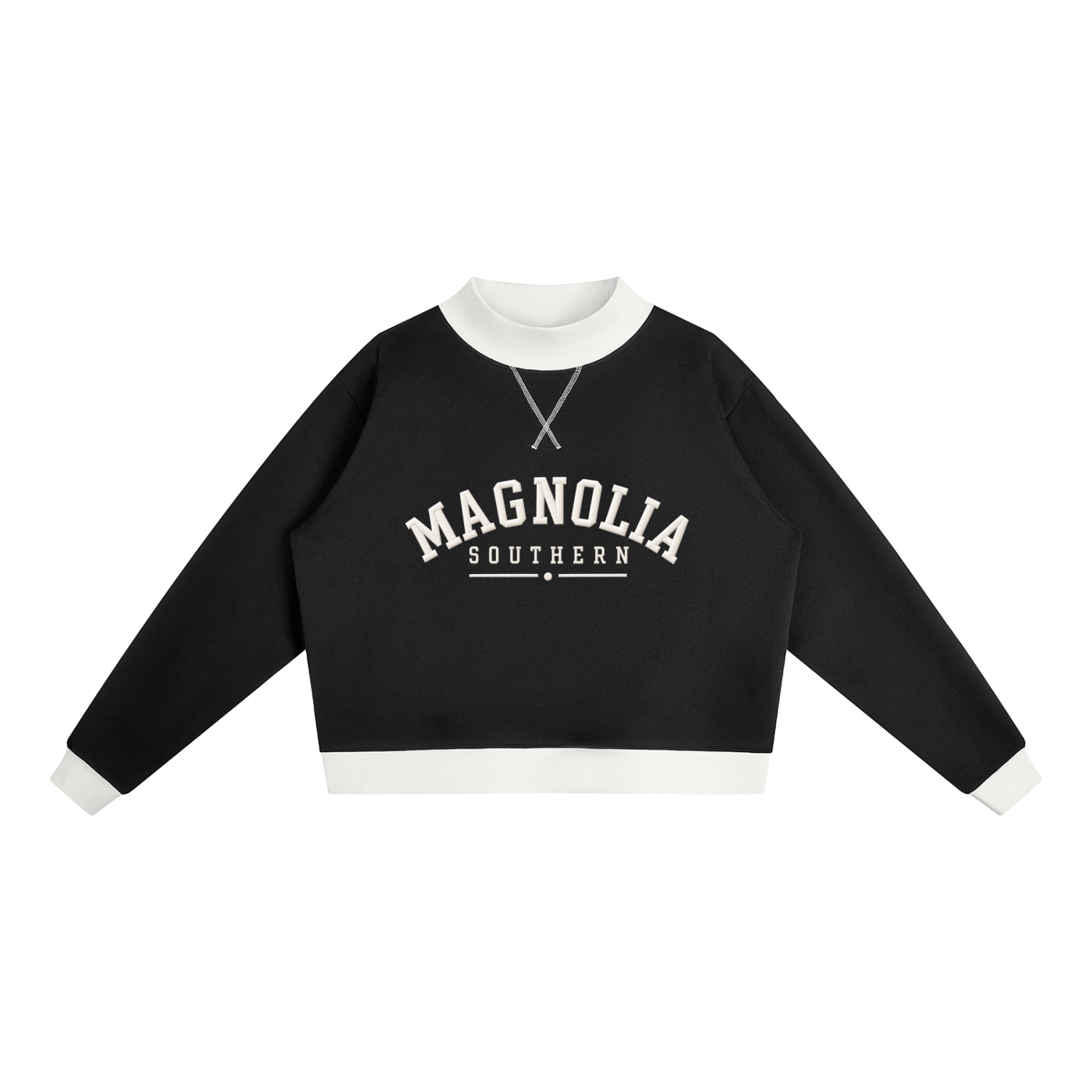 Magnolia Southern Essential Fleece Mock-Neck Crew Sweatshirt