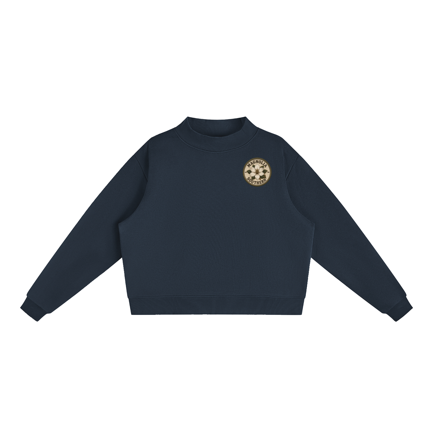 Essential Fleece Mock-Neck Crew Sweatshirt