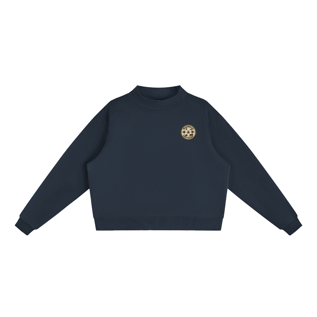 Essential Fleece Mock-Neck Crew Sweatshirt