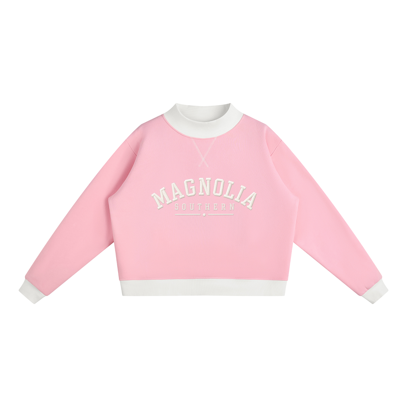 Magnolia Southern Essential Fleece Mock-Neck Crew Sweatshirt