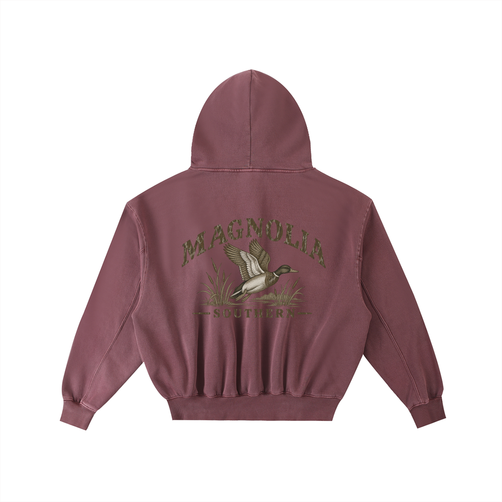 Magnolia Southern Frayed Enzyme Washed Fleece Hoodie
