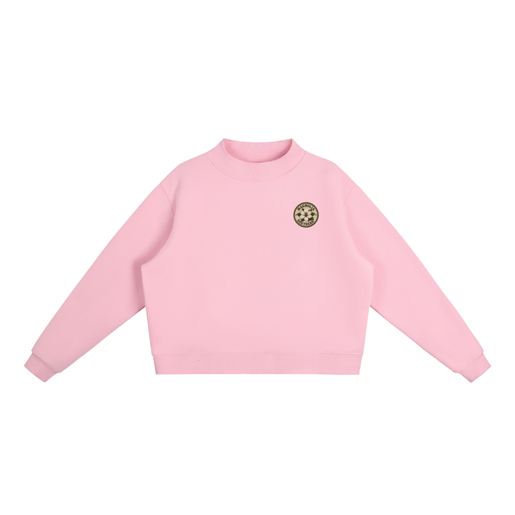 Essential Fleece Mock-Neck Crew Sweatshirt