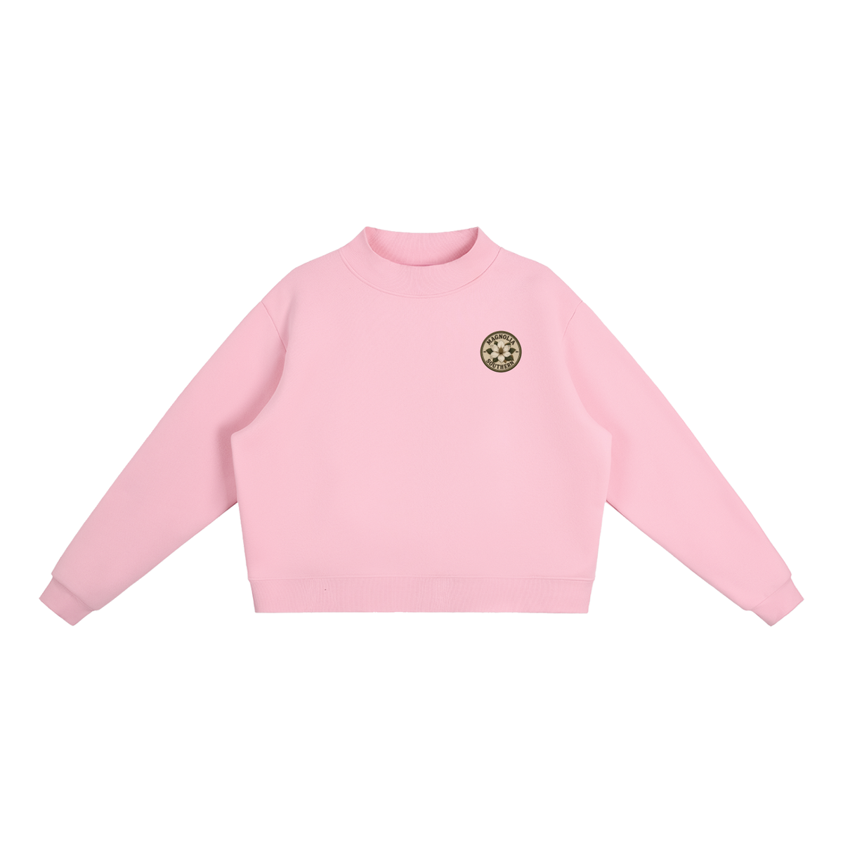 Essential Fleece Mock-Neck Crew Sweatshirt
